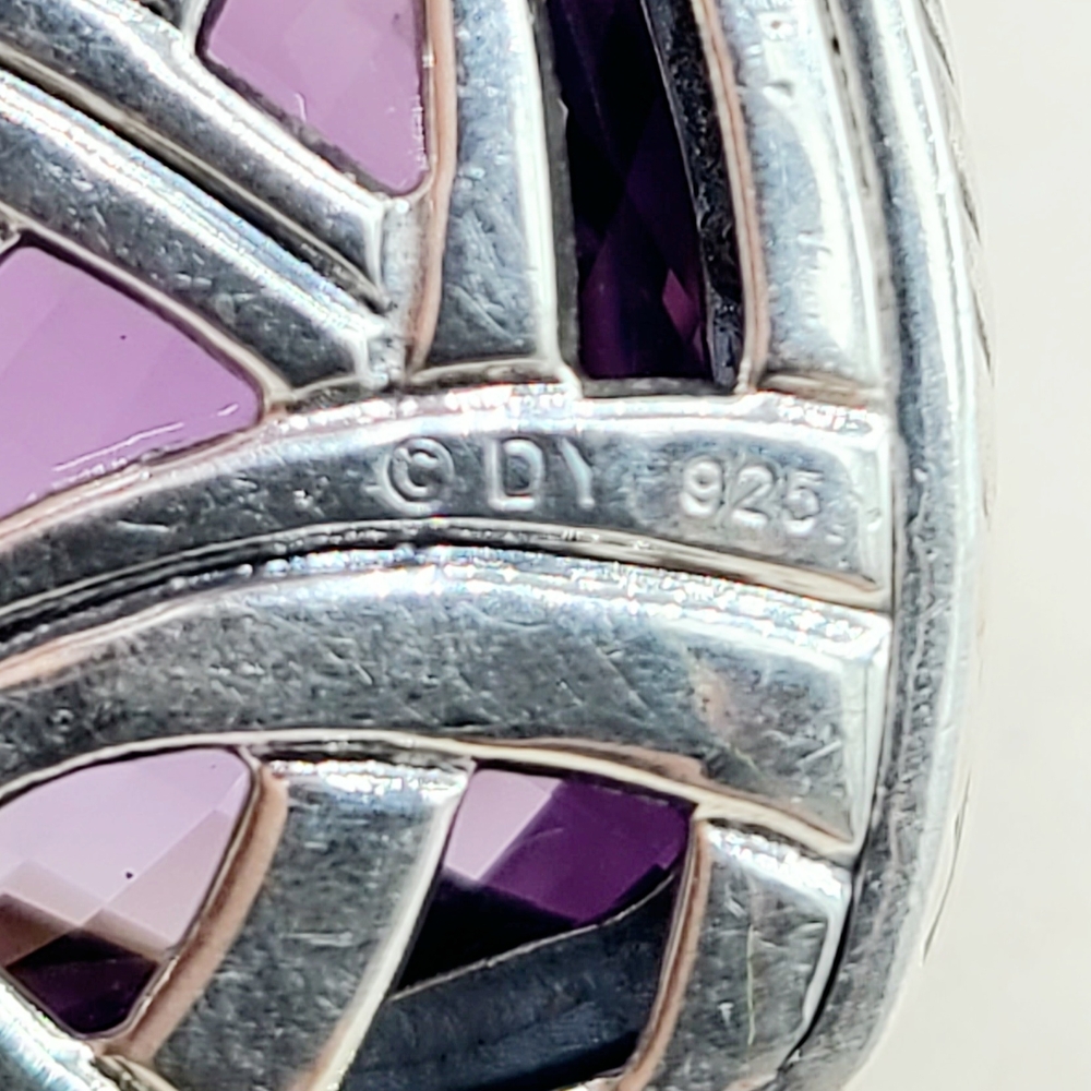 David Yurman Albion 20mm Amethyst Pendant Enhancer  - Picture 3 of 7